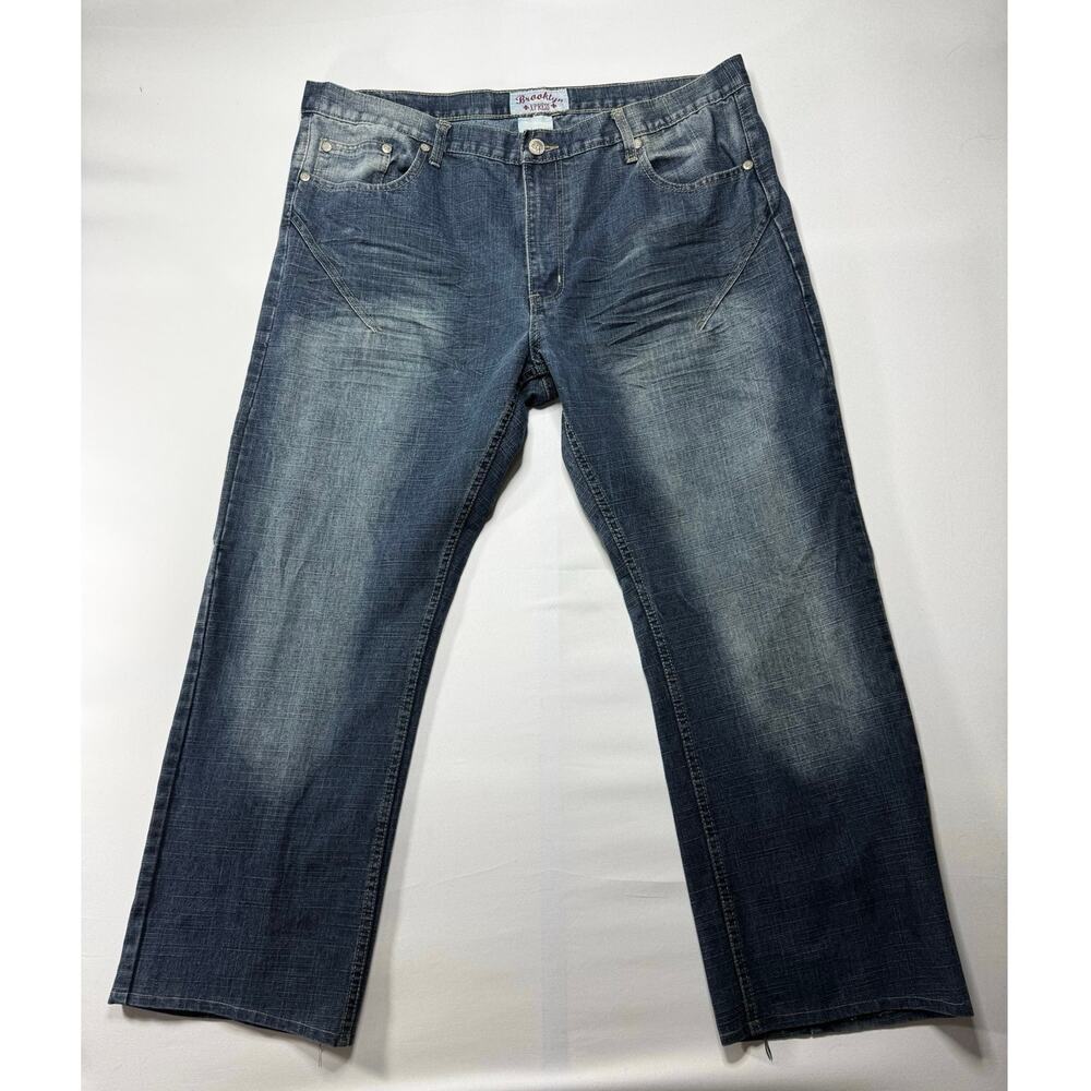 Brooklyn Xpress Men's Baggy Wide Leg Blue Denim Jeans - Size 42x29.5*